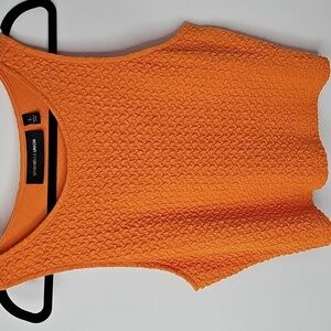 Gabrielle Union Racerback Orange Cropped Puckered Tank Top Sz:Large